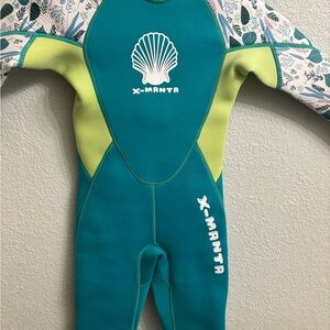 Kids Swim Wetsuit - Teal and Yellow